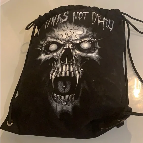Drawstring “Punks Not Dead” back-sack bag - Picture 3 of 5